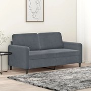 Divano A 2 Posti Grigio Scuro140 Cm İn Velluto /