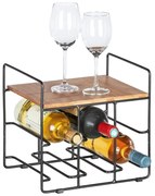 Supporto per 6 bottiglie di vino con ripiano in bambù Loft - Wenko