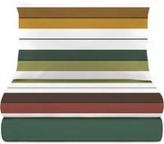 Completo letto singolo righe verde cotone