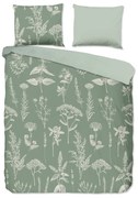 Set lenzuola letto matrimoniale verde in flanella 200x220 cm Herbs - Good Morning