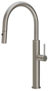 Miscelatore Lavello Monocomando Con Canna Giravole E Doccetta Estraibile Doppio Getto Steel Brushed Tapware 60022 Gessi