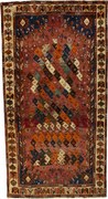 Shiraz Tappeto 120 x 220 Rosso (Iran) Annodato A Mano