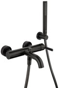 Rubinetto per vasca getto laminare cristallino Baleno per muro nero spazzolato JACUZZI RUBINETTERIA