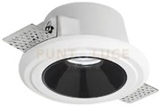 Gfa643- faretto da incasso d.7,7-12cm in gesso nero lucido 1 luce a...