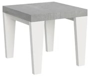 Tavolo allungabile 90x90/246 cm Spimbo Mix piano Cemento - gambe Bianco Frassino