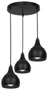 Lampadario su filo AKTAN 3xE27/60W/230V nero tondo
