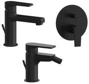 Set miscelatori lavabo bidet e doccia incasso nero opaco Mariani Artic