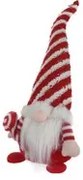 Gnomo Natale fermaporta 45 cm righe rosso bianco