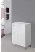 Colonna Portaoggetti a Terra 85 Cm Due Ante Feridras "Stella" Bianco Lucido