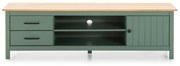 Tavolo TV in legno di pino di colore verde-naturale 158x47 cm Miranda - Marckeric