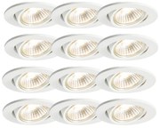 Set di 12 faretti da incasso orientabili bianchi - Cisco