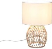 Lampada da tavolo rattan Rike bianco Trio