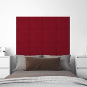 Pannelli Murali 12 Pz Rosso Vino 60x15 Cm Velluto 1,08 M² /