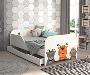 Letto per bambini MIKI 160 x 80 cm con motivo di animali indiani