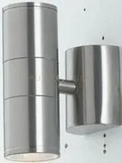 Applique biemissione jump acciaio 2 luci attacco gu10 ip44 6x11x16cm