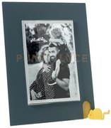 Portafoto topino grande petrolio ,ocra in ferro e polimetilmetacril...