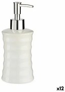 Dispenser di Sapone Onde Ceramica Metallo Bianco (260 ml) (12 Unità)