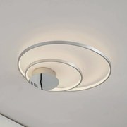 Lindby Nerwin Plafoniera LED, 65 cm, rotonda, alluminio/chrome