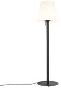 Lampada da terra moderna per esterni nera con paralume bianco IP44 - Big Virginia