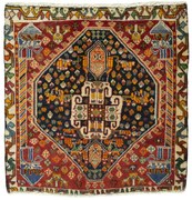 Shiraz Tappeto persiano 70x70 Rosso (Iran) Annodato A Mano