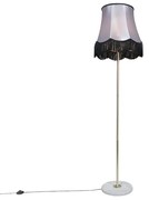 Lampada da terra in ottone GRANNY paralume nero-grigio 45cm - KASO