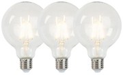 Set di 3 lampadine LED dimmerabili E27 G95 5W 470lm 2700K