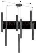 Round tube sospensione 7 luci grigio antracite cavo cm.250 con base...