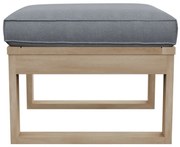 Pouf da giardino con cuscino grigio Solaris NATERIAL, struttura in acacia marrone seduta in acacia grigio, L 50 x H 40 x P 50 cm