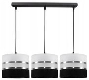 Lampadario a sospensione con filo CORAL 3xE27/60W/230V bianco e nero