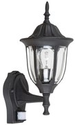 Rabalux 7837 - Applique da esterno con sensore MILANO 1xE27/60W/230V IP43 nero