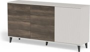 Comò Random 2 KM-1 in finitura cashmere, noce e nero – 160x40x82 cm