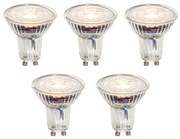 Set di 5 lampadine LED GU10 50mm dimmerabili trasparenti 4,9W 430 lm 2700K