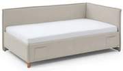 Letto da bambini con sponde beige imbottito rete non inclusa 140x200 cm Fun – Meise Möbel