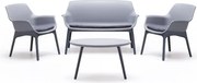 Set da giardino LUXOR in polipropilene bicolore Grigio e Antracite