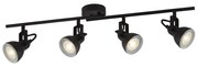 Plafoniera Lineare Contemporanea Focus Spotlight Acciaio Bianco Nero 4 Luci Gu10