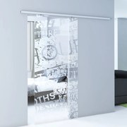 Porta scorrevole reversibile Vogue in alluminio trasparente, L 76 x H 215 cm, con binario Atena