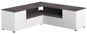 Tavolo TV grigio e bianco in cemento 130x46 cm Angle - TemaHome