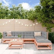 Set divani giardino 7 pz con cuscini legno massello di douglas