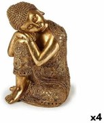 Statua Decorativa Buddha Seduto Dorato 20 x 30 x 20 cm (4 Unità)