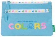 Astuccio Scuola Benetton Spring Blu cielo 23 x 16 x 3 cm