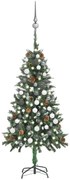 Albero di Natale Preilluminato con Palline e Pigne, Albero di Natale Preilluminato con Palline e Pigne 150 cm IV