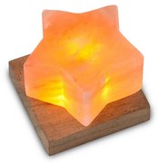 Lampada di Sale Himalayano USB Rosa naturale a forma di Stella su base Quadrata 600gr