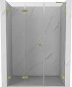 Mexen Lunar-F porta della doccia pieghevole sinistra 125 cm, trasparente, oro spazzolato - 836S-125-050-55-00-L