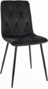 Sedia Tom in velluto nero Blu19