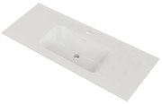 Lavabo integrale rettangolare vasca centrale Neo Moon L 121 x H 17.5 x P 46 cm in ceramica bianco lucido