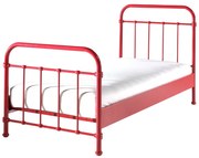 Letto per bambini in metallo rosso, 90 x 200 cm New York - Vipack