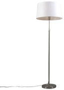 Lampada da terra acciaio paralume bianco 45 cm regolabile - PARTE