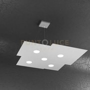 Plate sospensione 5+2 luci biemissione grigio 1129-s5+2-gr