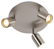 Faretti bagno moderno acciaio 3 luci IP44 - DUCHA