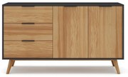 Cassettiera bassa in pino nero/naturale 140x81 cm Lavis - Marckeric